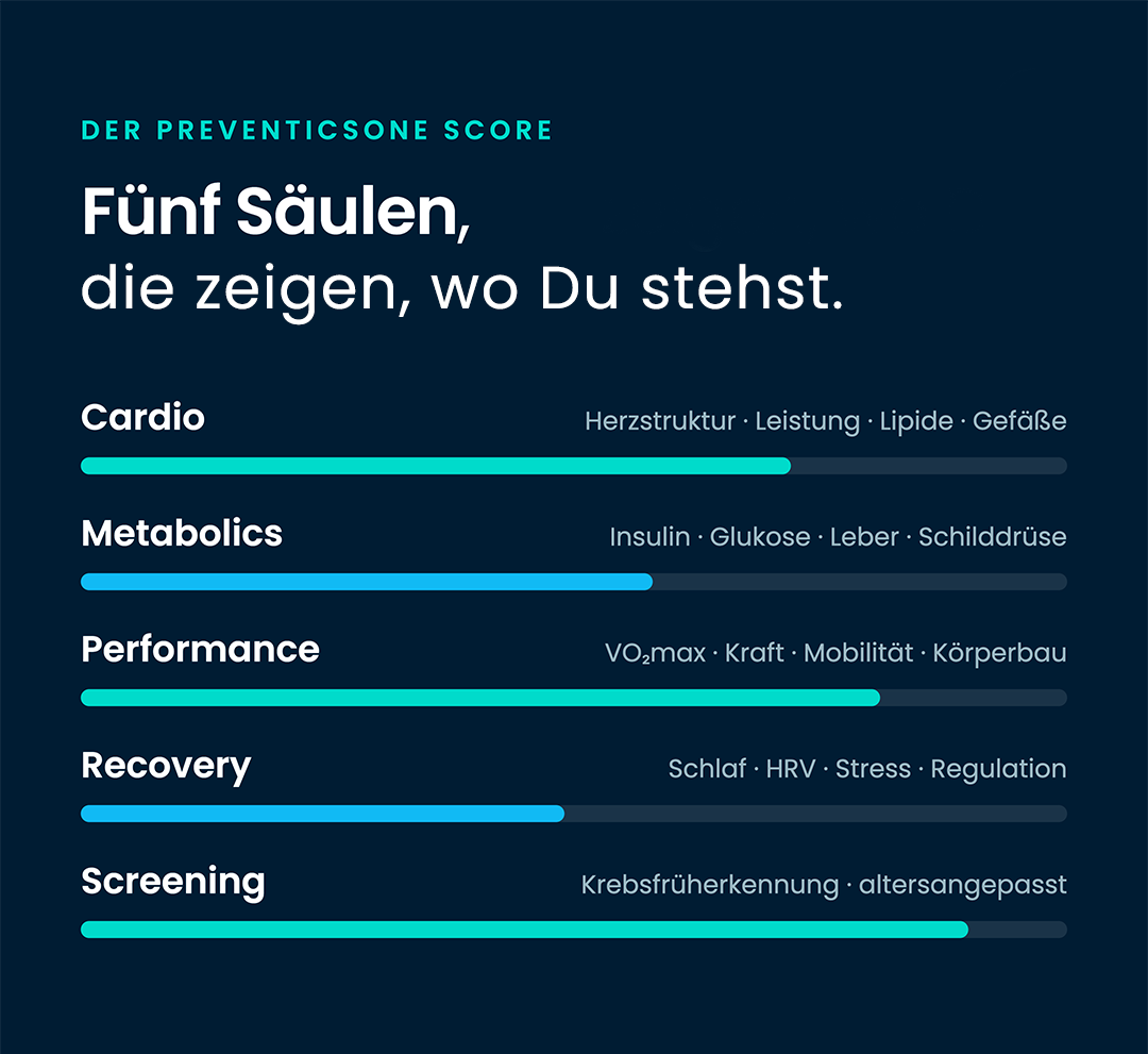 PreventicsOne Score 5 Säulen 100 Punkte Visualisierung